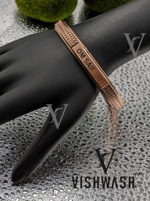 SS Mens Hand Kada Imitation Jewellery Fancy Design Rose Gold Manufacturers